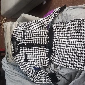 Audrey Houndstooth Button Up Cardigan and Bodycon Mini